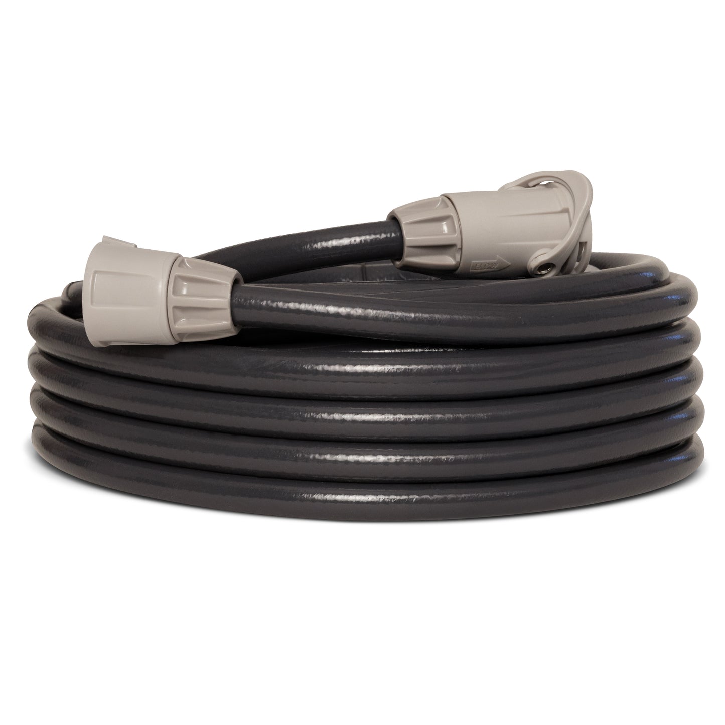 20m charcoal coloured  UltraFlex igh Perfomrant Garden Hose on a white background