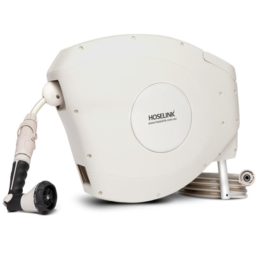 Hi-Flow 25m Retractable Hose Reel | Beige