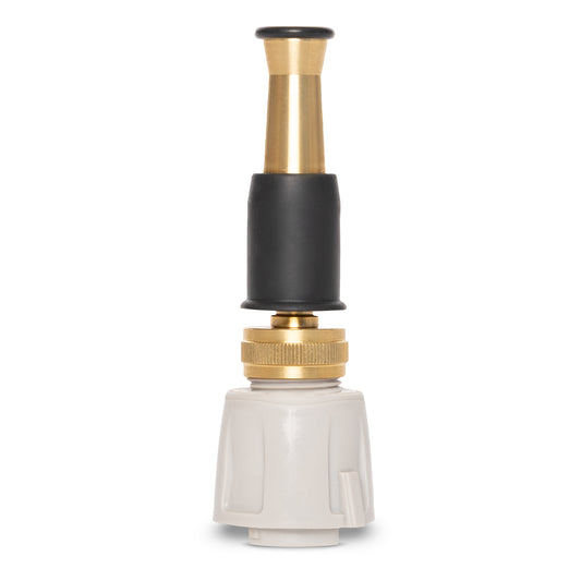 Brass Spray Nozzle and Accessory Connector on white background