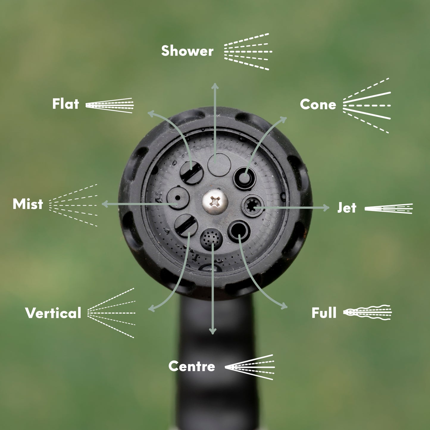 Comfort 8-Pattern Flow Control Sprayer + Fitting