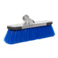 Firm bristle attachment head for extendable cleaning brush on white background 