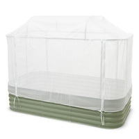Studio image of the Year-round Greenhouse System with mesh cover on a white background