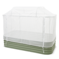 Studio image of the Year-round Greenhouse System with mesh cover on a white background