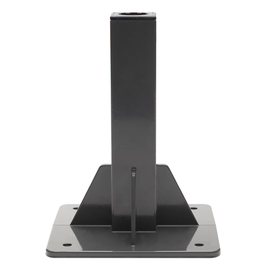 Charcoal coloured ground mount for Hoselink Classic Series Hose Reel on a white background