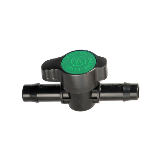 Black and green irrigation valve on a white background