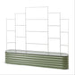 Studio shot of 9 in 1 garden bed and trellis together on a white background