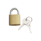 Padlock and keys on white background