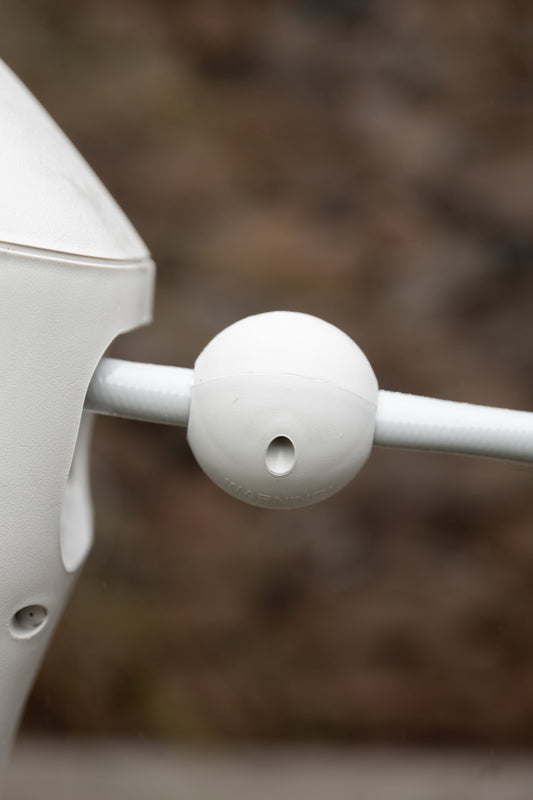 Beige Hose Reel Stopper Ball fitted to hose of a Hoselink Retractable Hose Reel