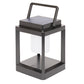 Black solar table lantern on white background