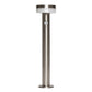 Stainless steel solar bollard with white background