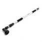 Silver telescopic cleaning system pole with black 8-pattern spray head on a white background