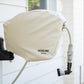 HOSELINK Classic Hose Reel with beige cover installed on a white weatherboard house