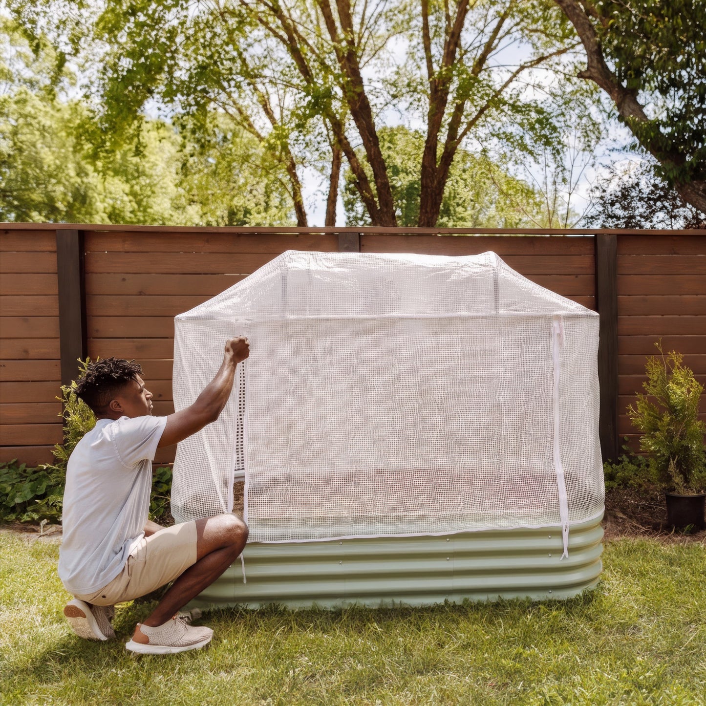 Year-round Greenhouse System for 9 in 1 Garden Bed