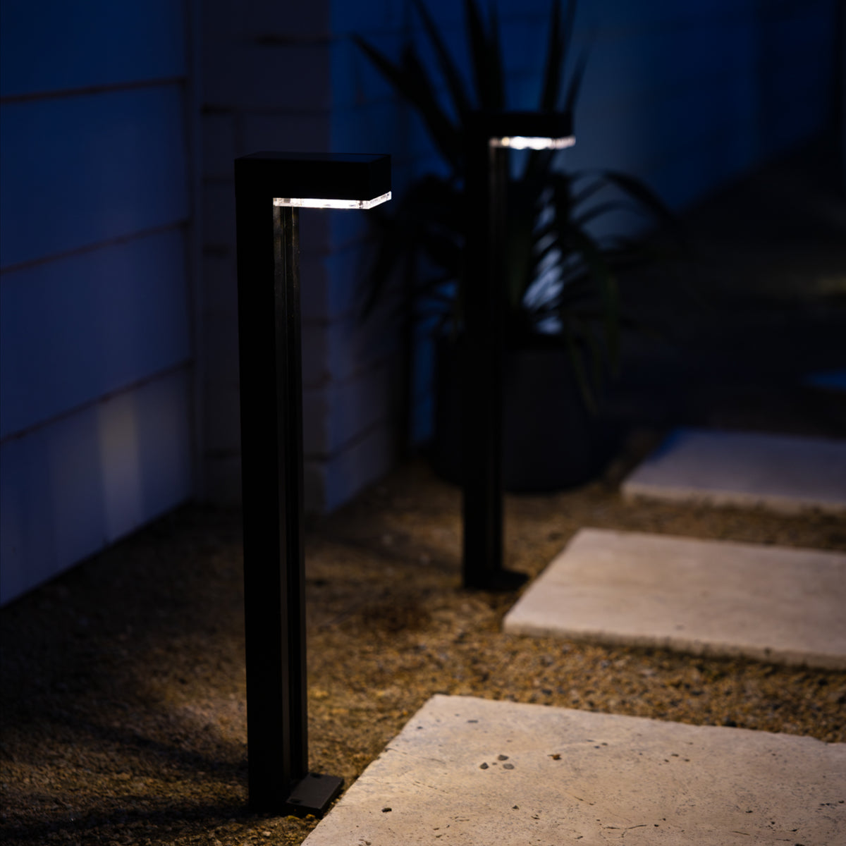 Path Bollard Solar Pathway Bollard Light | Minimilist | 2 Pack | Hoselink