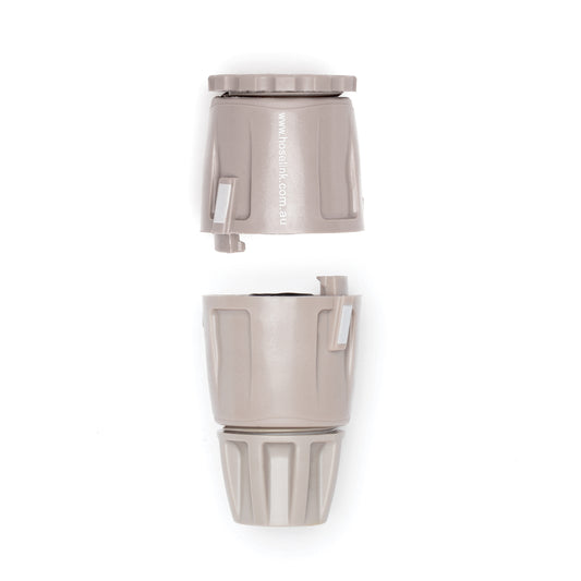 tap to hose connector set warm grey on a white background
