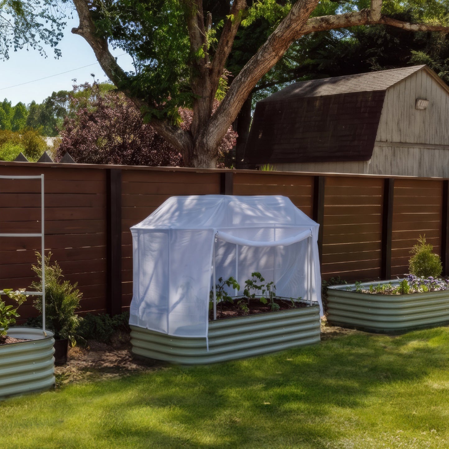 Year-round Greenhouse System for 9 in 1 Garden Bed