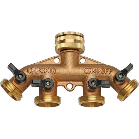 4-Way Brass Tap Adapter