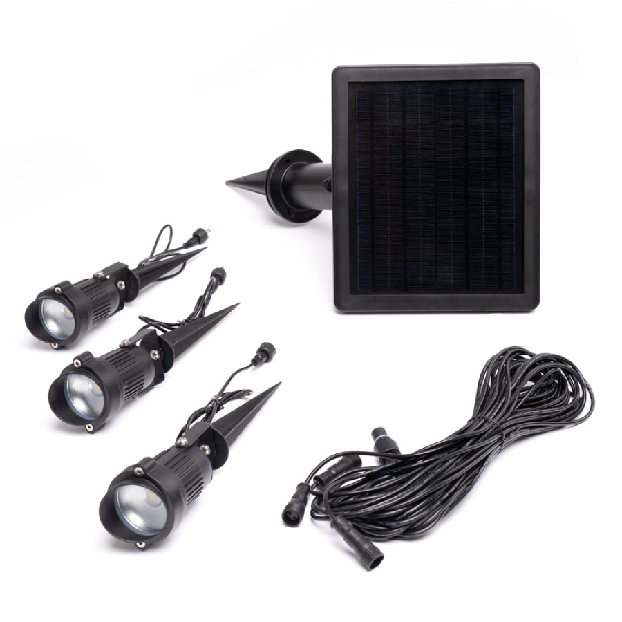 Solar Garden Spotlight | 3 Adjustable Heads | Warm White | ACCENT