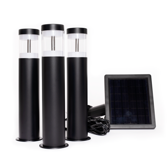 Solar Garden Path Lights | Cool White | 3 Bollards | SILHOUETTE