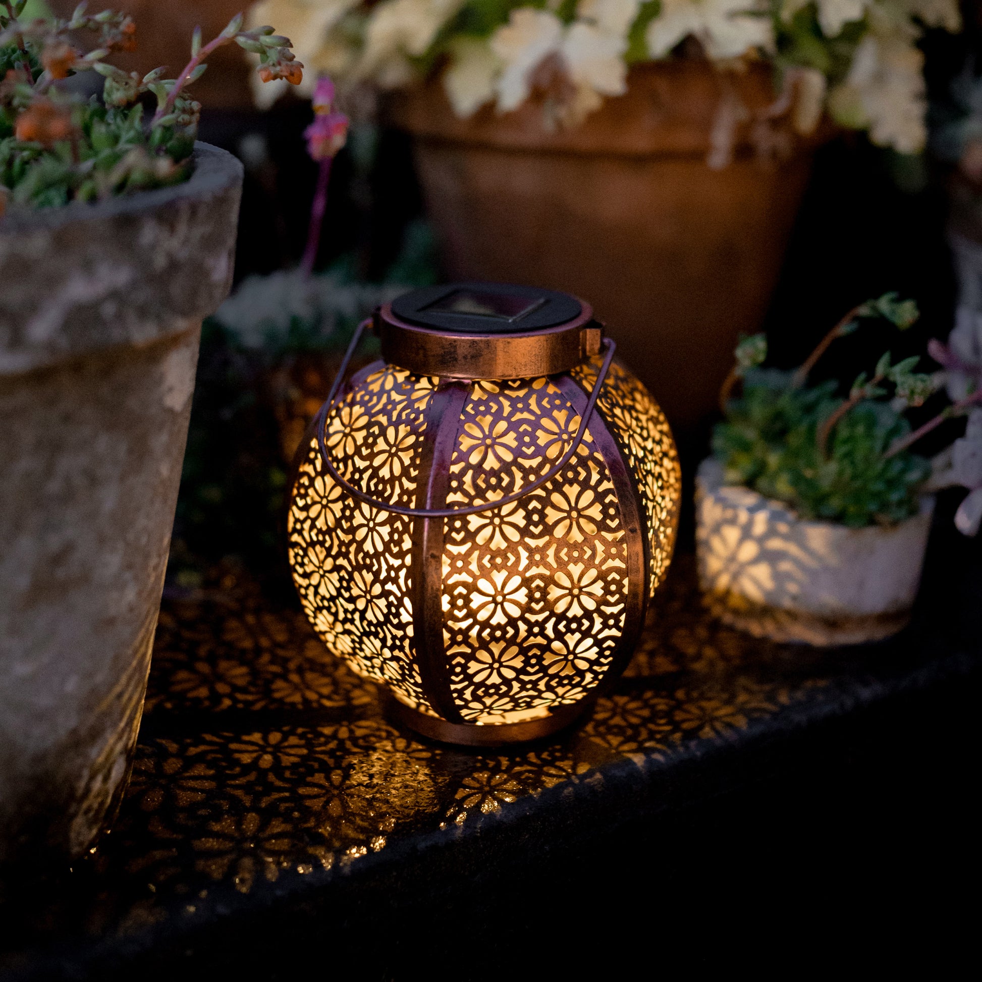 Moroccan Outdoor Solar Lights Moroccan LED Solar Lantern – Hoselink
