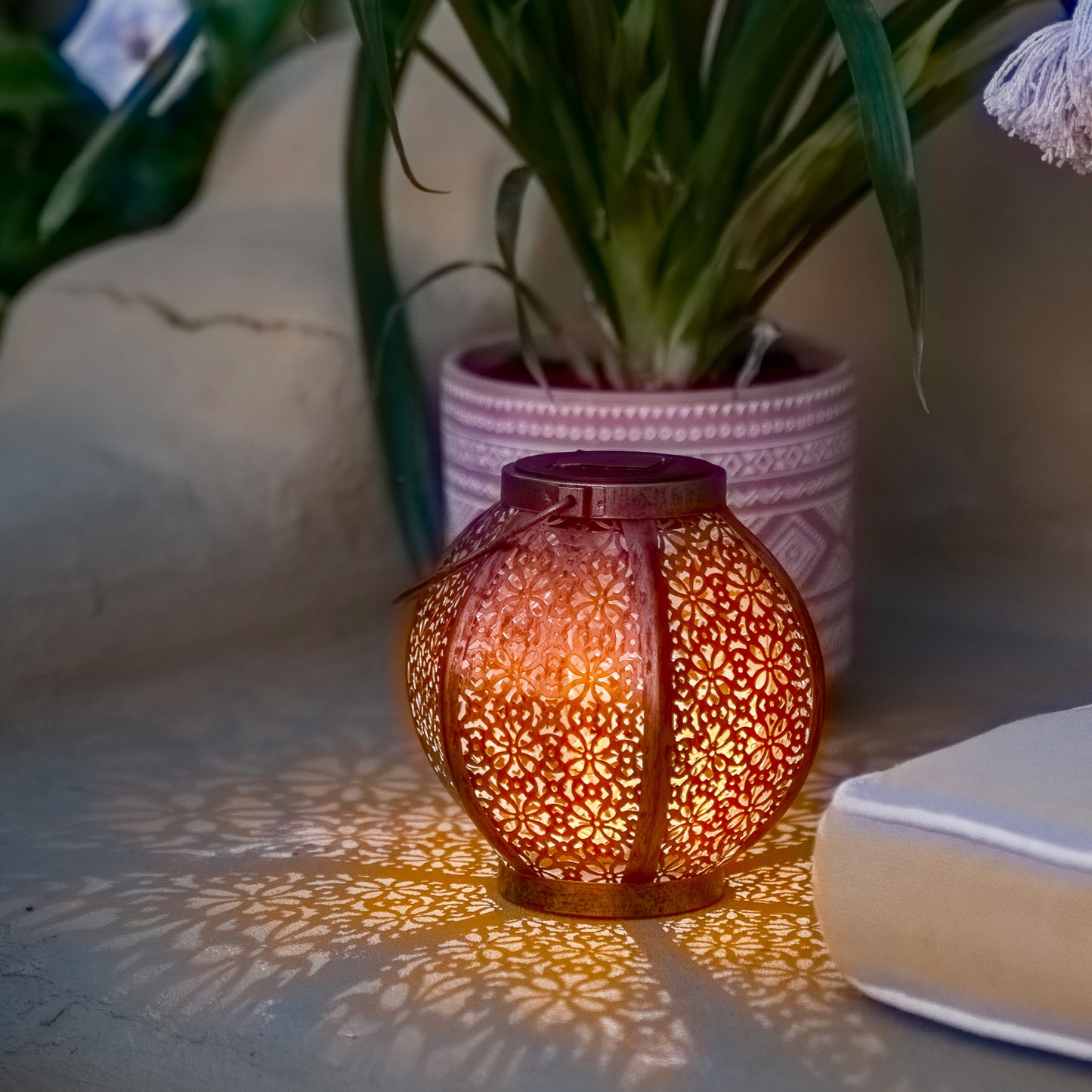 Moroccan Inspired Solar Lantern | 1LED | BAZAAR