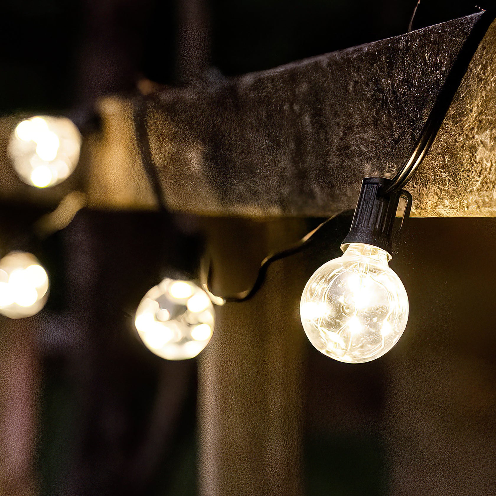 Crackle Ball Solar Festoon Lights Warm White 25 Bulbs Hoselink