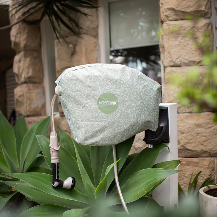 Garden Hose Reel Cover Green Fern Outdoor Hose Reel Cover Hoselink