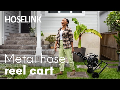 Metal Hose Reel Cart, Portable Hose Trolley